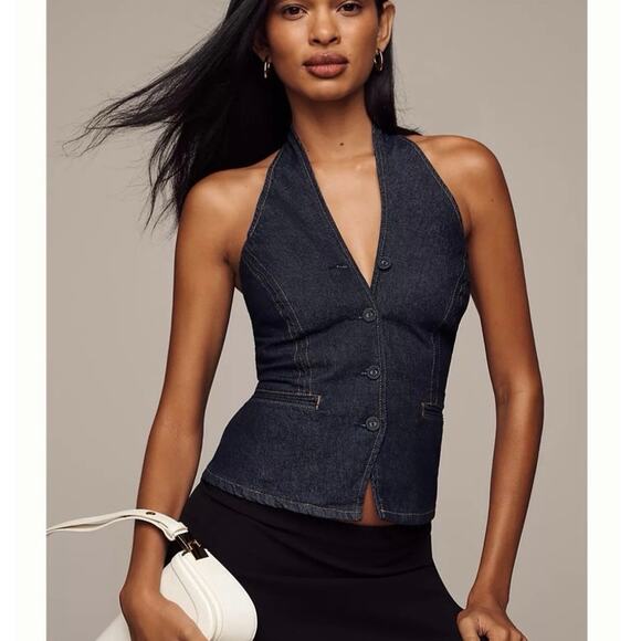 Reformation Tops - NWOT Reformation Tate Denim Top in Blue SZ 10
